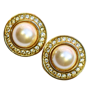 Eleganckie klipsy z perłą Dior Vintage