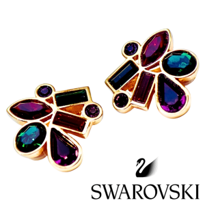 Swarovski vintage kolorowe klipsy