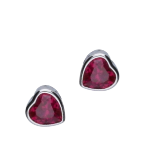 Kolczyki rubinowe serduszka